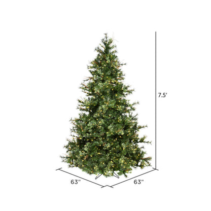 Vickerman 7.5' Mixed Country Pine Artificial Christmas Tree Warm White Dura-Lit® LED Lights