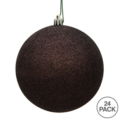 Vickerman 2.4" Chocolate Glitter Ball Ornament 24 per Bag