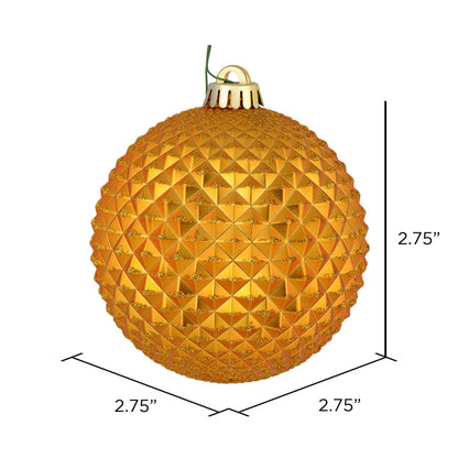 Vickerman 2.75" Antique Gold Durian Glitter Ball Ornament 12 per Bag