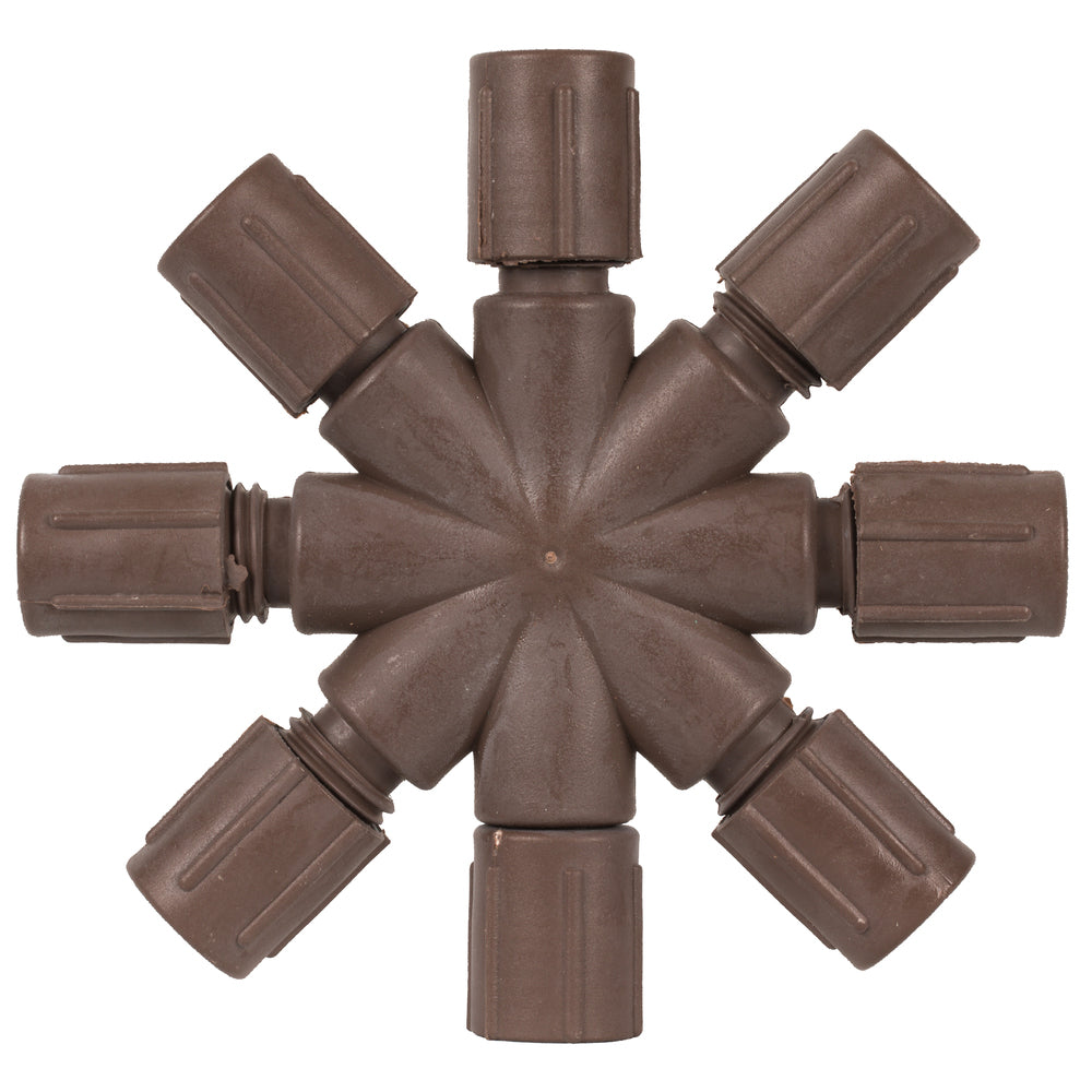 Vickerman Single Mold LED Set Brown Coaxial 8-Way Splitter 2/Bag CSA/us Listed.