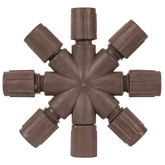 Vickerman Single Mold LED Set Brown Coaxial 8-Way Splitter 2/Bag CSA/us Listed.