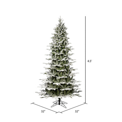 Vickerman 4.5' x 32" Flocked Kamas Fraser Slim Artificial Christmas Tree Unlit