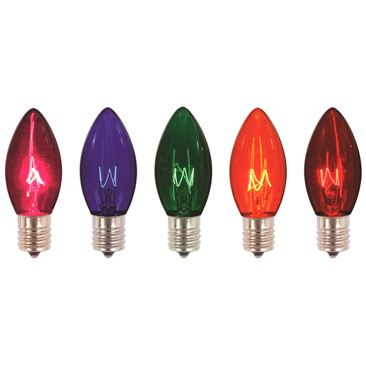 Vickerman C9 Transparent Multicolor Twinkle Replacement Bulbs 120 Volt 7 Watt box of 25.