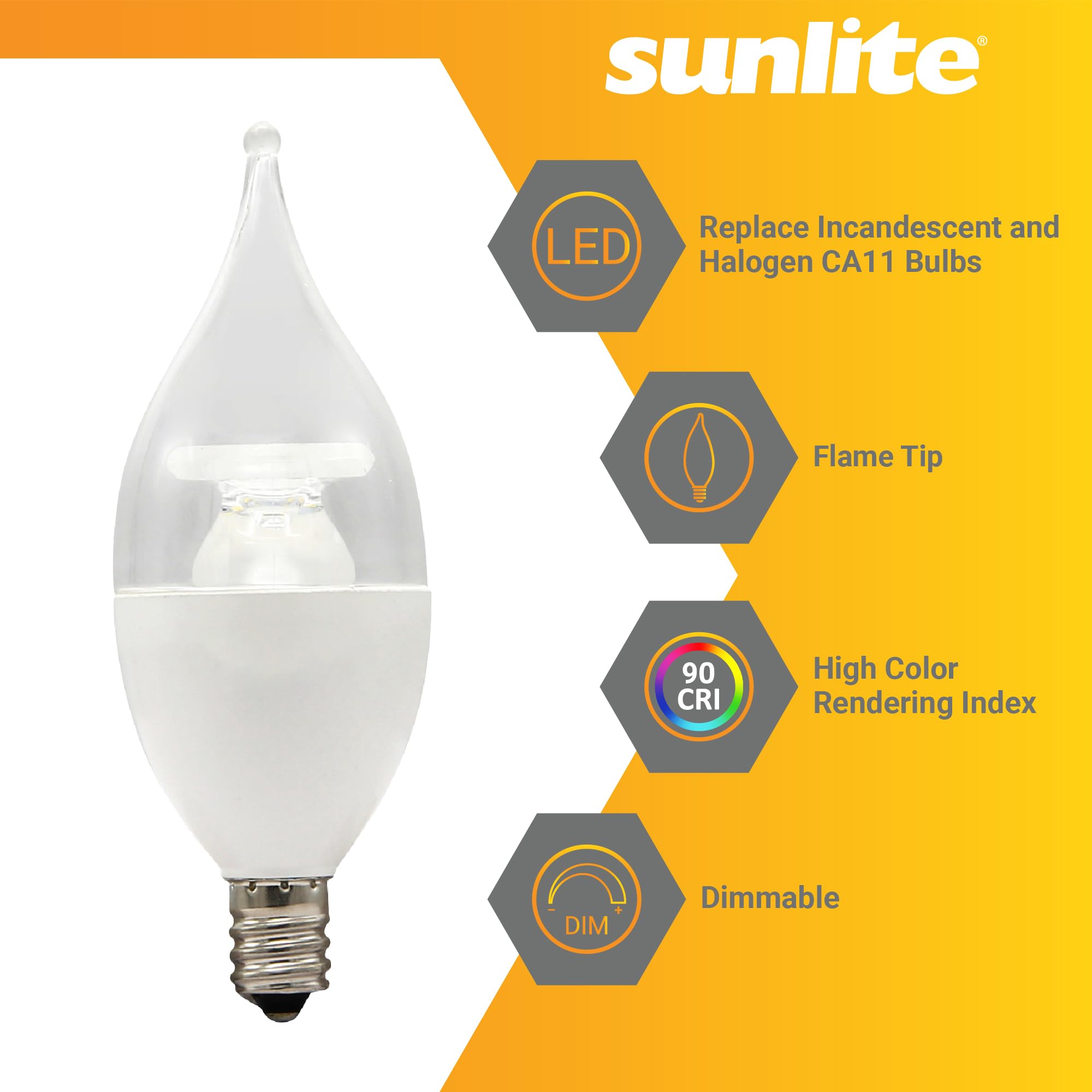 Sunlite 80754 LED B11 Chandelier Light Bulb - Thumbnail 2