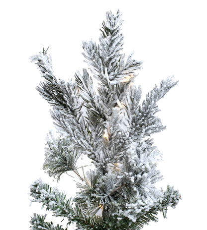 Vickerman 6.5' Flocked Sierra Fir Artificial Christmas Tree with Pure White Single Mold LED lights