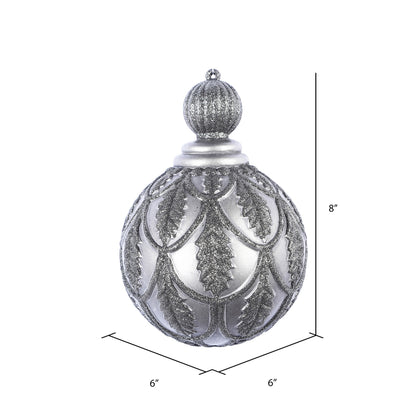 Vickerman 8" Gunmetal Antique Holly Drop Christmas Ornament
