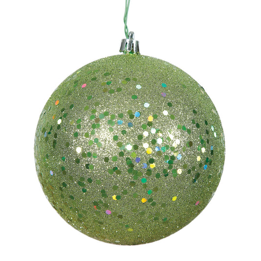 Vickerman 6" Celadon Sequin Ball Ornament 4 per Bag