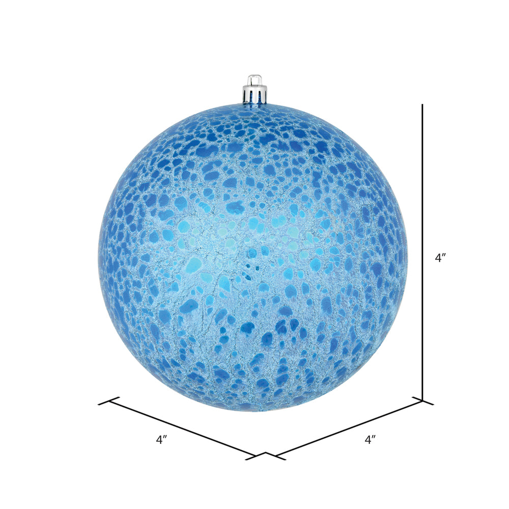 Vickerman 4" Blue Crackle Ball Ornament 6 per Bag