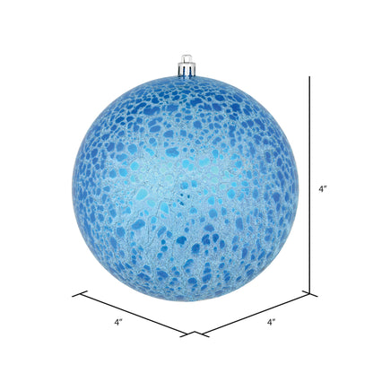 Vickerman 4" Blue Crackle Ball Ornament 6 per Bag