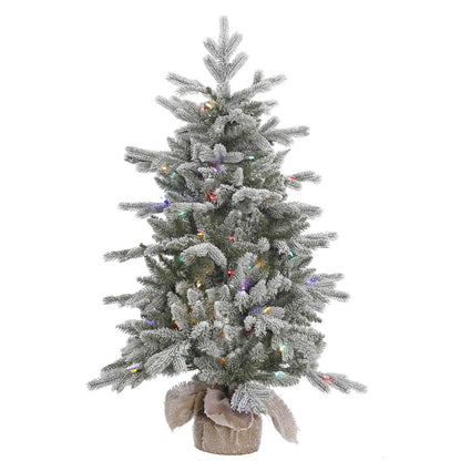 Vickerman 48" Frosted Sable Pine Artificial Christmas Tree Multi-Colored Dura-Lit® LED Lights.