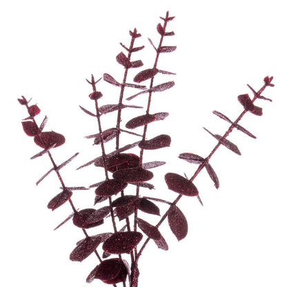 Vickerman 24" Burgundy Artificial Eucalyptus Glitter Wreath.
