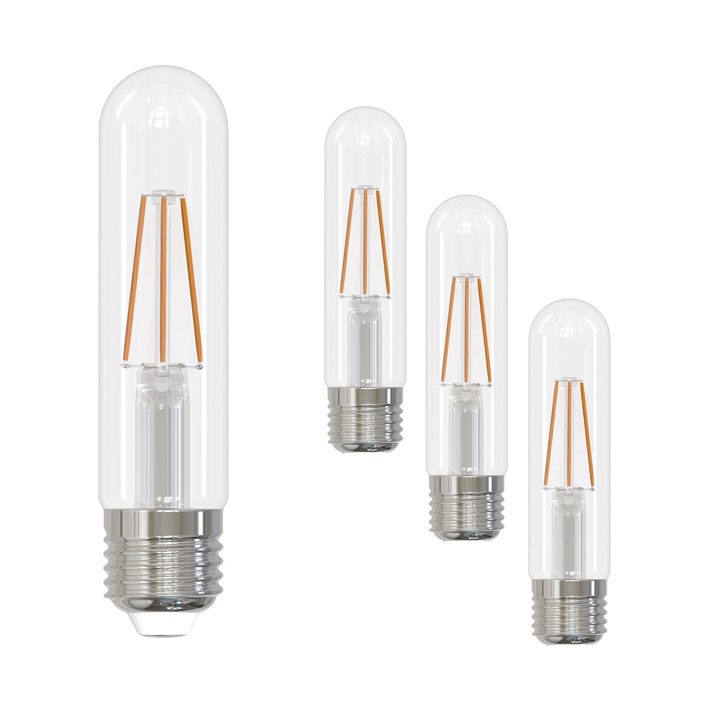 Bulbrite 861483 LED Filament Pack of (4) 3 Watt Dimmable T9 5" Light Bulb with a Clear Finish and Medium Screw (E26) Base - 2700K (Warm White Light), 250 Lumens