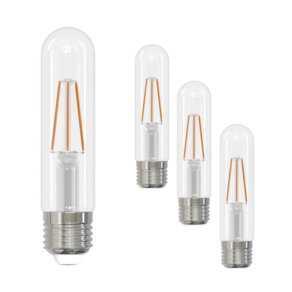 Bulbrite 861483 LED Filament Pack of (4) 3 Watt Dimmable T9 5" Light Bulb with a Clear Finish and Medium Screw (E26) Base - 2700K (Warm White Light), 250 Lumens