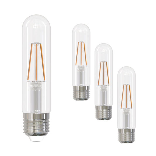 Bulbrite 861483 LED Filament Pack of (4) 3 Watt Dimmable T9 5" Light Bulb with a Clear Finish and Medium Screw (E26) Base - 2700K (Warm White Light), 250 Lumens