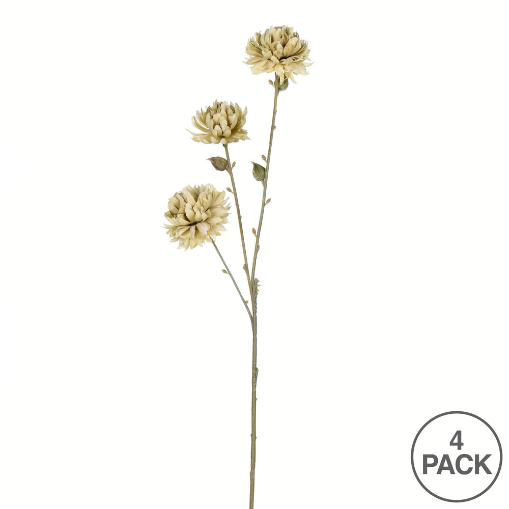 Vickerman 24" Artificial Green Mum Spray. Includes 4 sprays per pack.