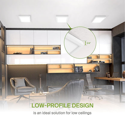 ASD Lighting LED Square Surface Mini Panel 7" 12W CCT Selectable 3000/4000/5000K Dimmable White ETL 6pack