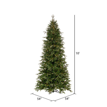 Vickerman 10' x 54" Douglas Fir Artificial Slim Pre-Lit Christmas Tree Warm White LED Mini Lights.