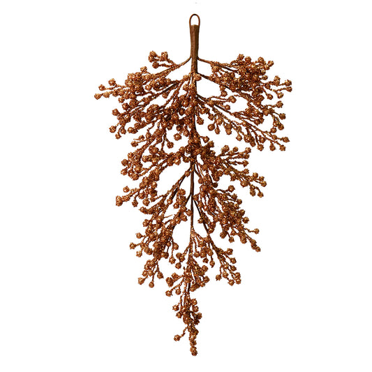 Vickerman 33" Rose Gold Glitter Berry Artificial Christmas Door Swag  Unlit