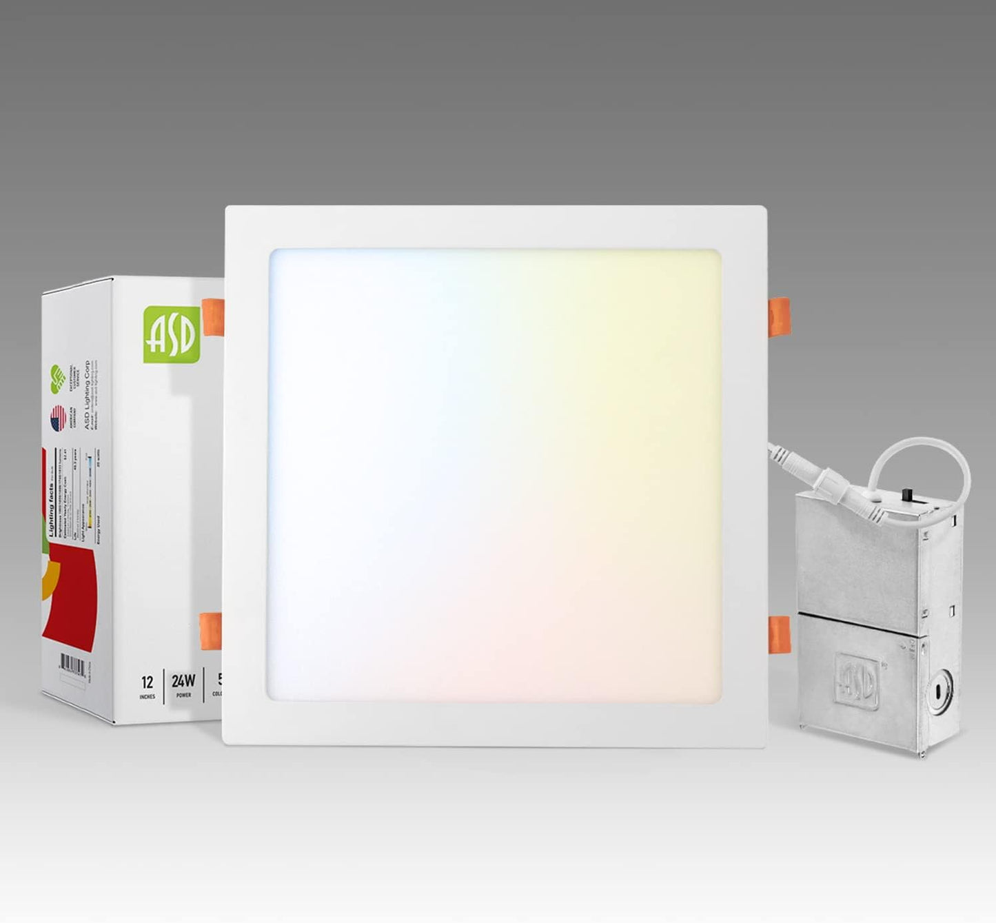 ASD Lighting LED Recessed Mini Panel Square 12inch 24W 120V Triac 2700/3000/3500/4000/5000K White UL