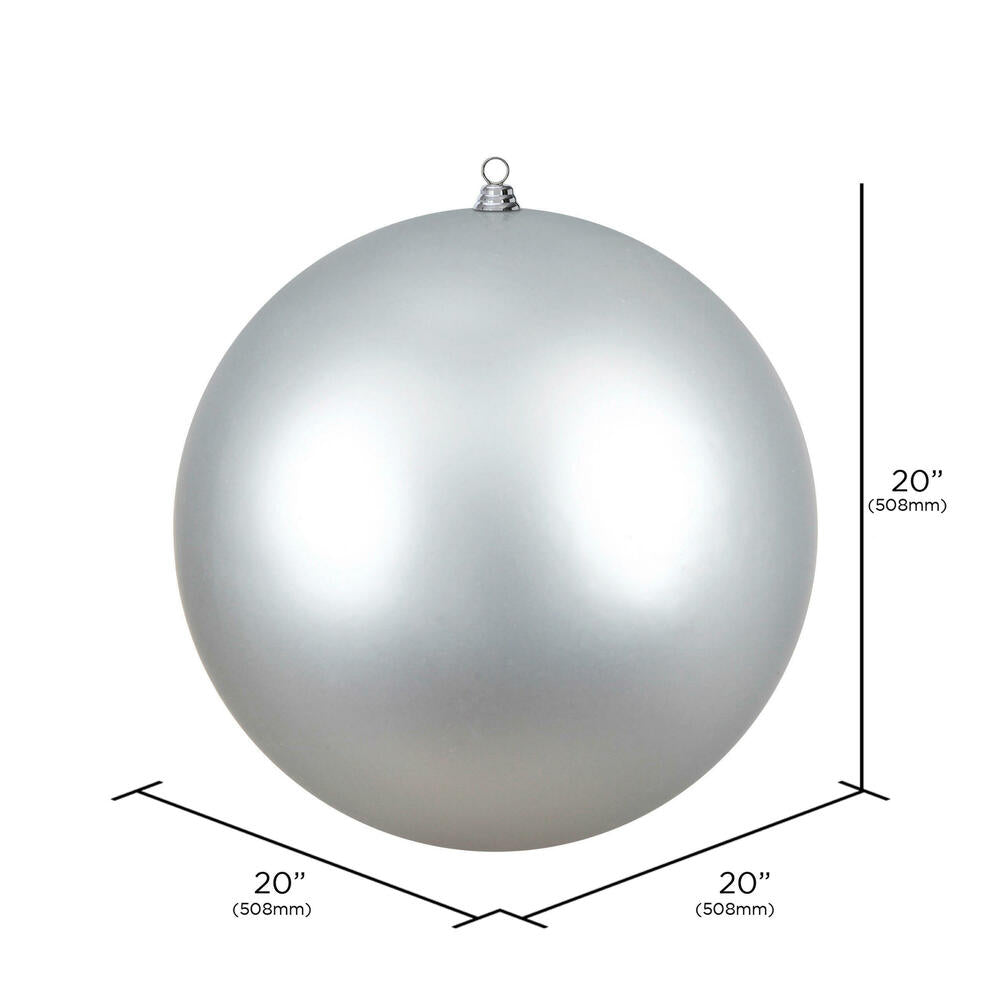 Vickerman 20" Giant Matte Silver Ball Christmas Ornament UV Resistant