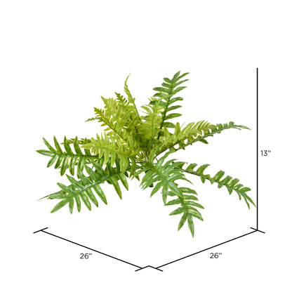 Vickerman 26" Artificial Green Fern Bush.