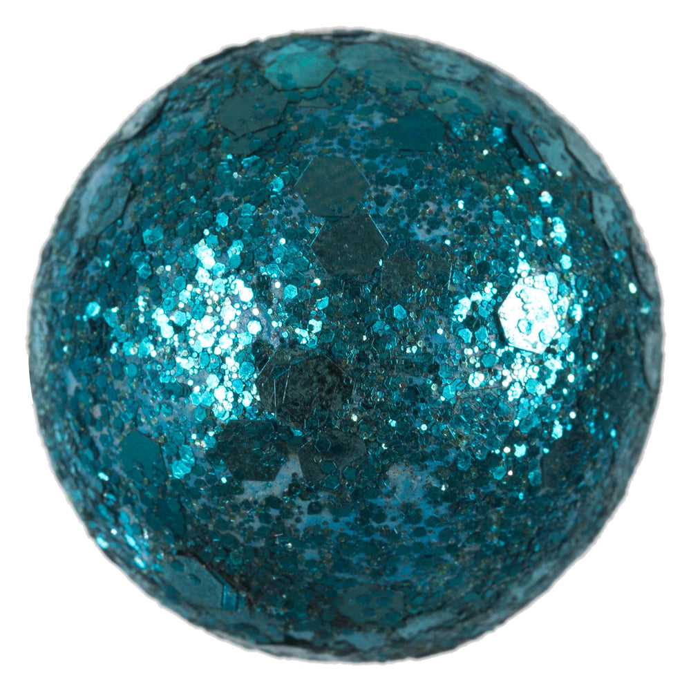 Vickerman 20MM/25MM/30MM Turquoise Glitter Polystyrene Ball Christmas Ornament 72 per Bag