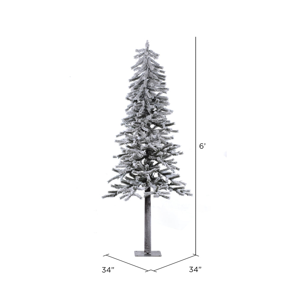 Vickerman 6' x 34" Flocked Alpine Artificial Christmas Tree Unlit