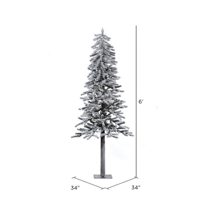 Vickerman 6' x 34" Flocked Alpine Artificial Christmas Tree Unlit
