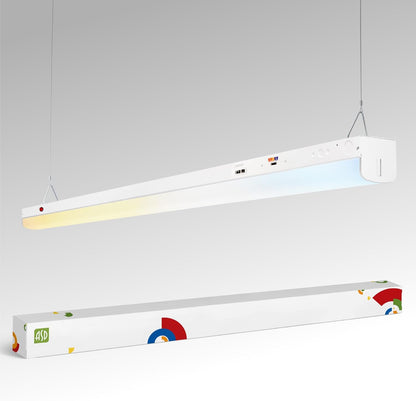 ASD Lighting LED Stairwell Fixture 4ft 22/28/36/44W 120-277V 0-10V Dimmable 140Lm/W 3500/4000/5000K with Battery Back-up 12W with Motion Sensor White UL DLC Standard