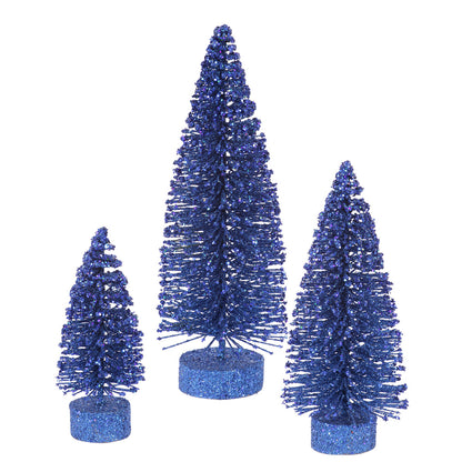 Vickerman 5"/7"/9" Blue Glitter Oval Artificial Christmas Tree Unlit