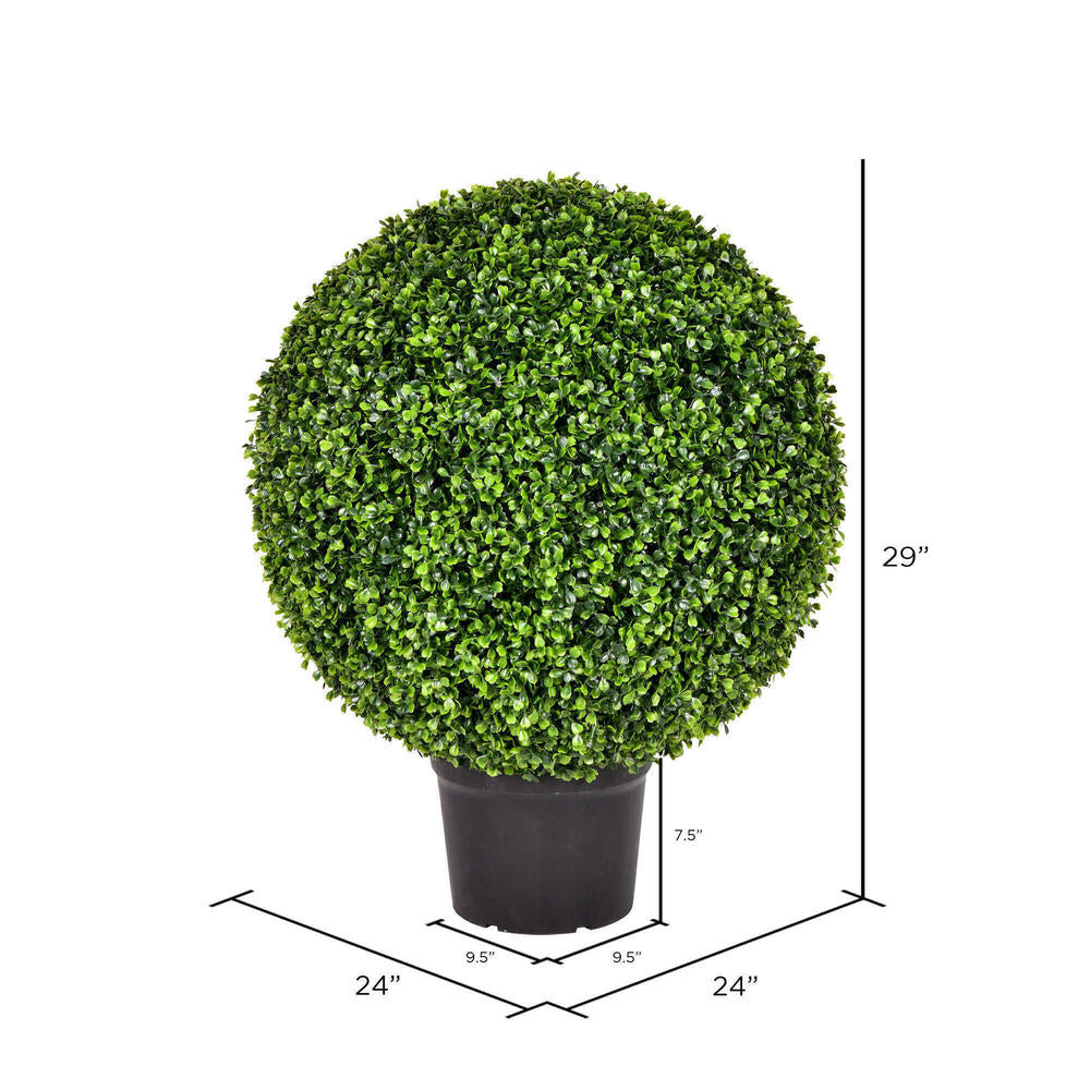 Vickerman 24" Artificial Potted Green Boxwood Ball.
