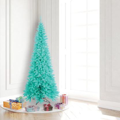 Vickerman 6.5' Aqua Fir Slim Artificial Christmas Tree Aqua Dura-lit LED Lights