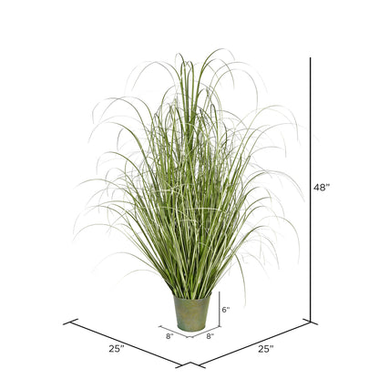 Vickerman 48" Artificial Potted Native Green Grass.