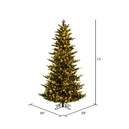 Vickerman 7.5' x 54" Natural Fraser Fir Artificial Christmas Tree 3mm LED Color Changing Lights
