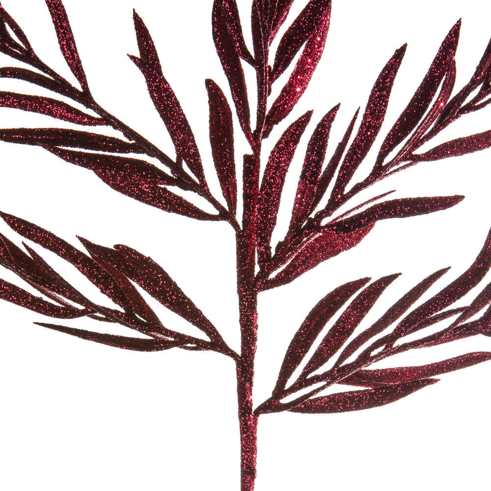 Vickerman 22" Burgundy Glitter Heather Artificial Christmas Spray. Includes 12 sprays per pack.