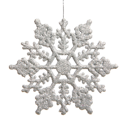 Vickerman 6.25" Silver Glitter Snowflake Christmas Ornament 12 per Box