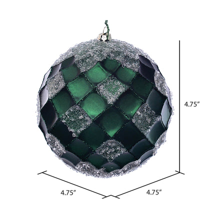 Vickerman 4.75" Emerald Net Beaded Ball 3 per Bag