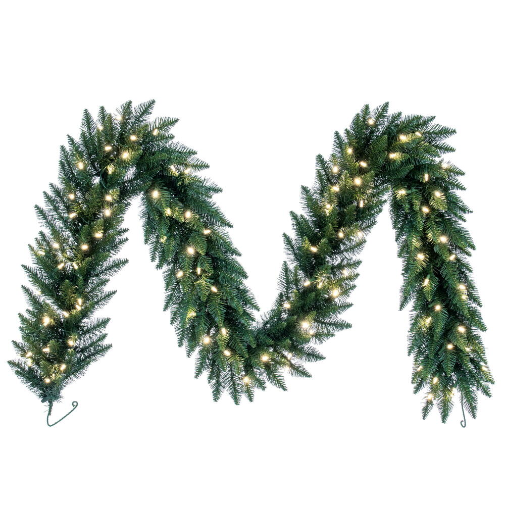 Vickerman 9' Camdon Fir Artificial Christmas Garland with Warm White LED Mini Lights