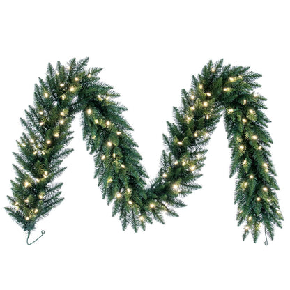 Vickerman 9' Camdon Fir Artificial Christmas Garland with Warm White LED Mini Lights