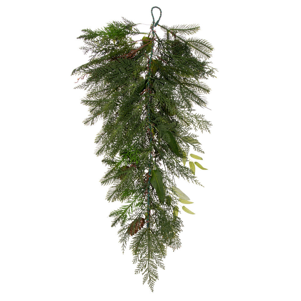 Vickerman 30" Cedar Pine Cone Twig Artificial Christmas Teardrop Unlit