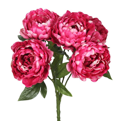 Vickerman 20" Artificial Hot Pink Peony Bunch.