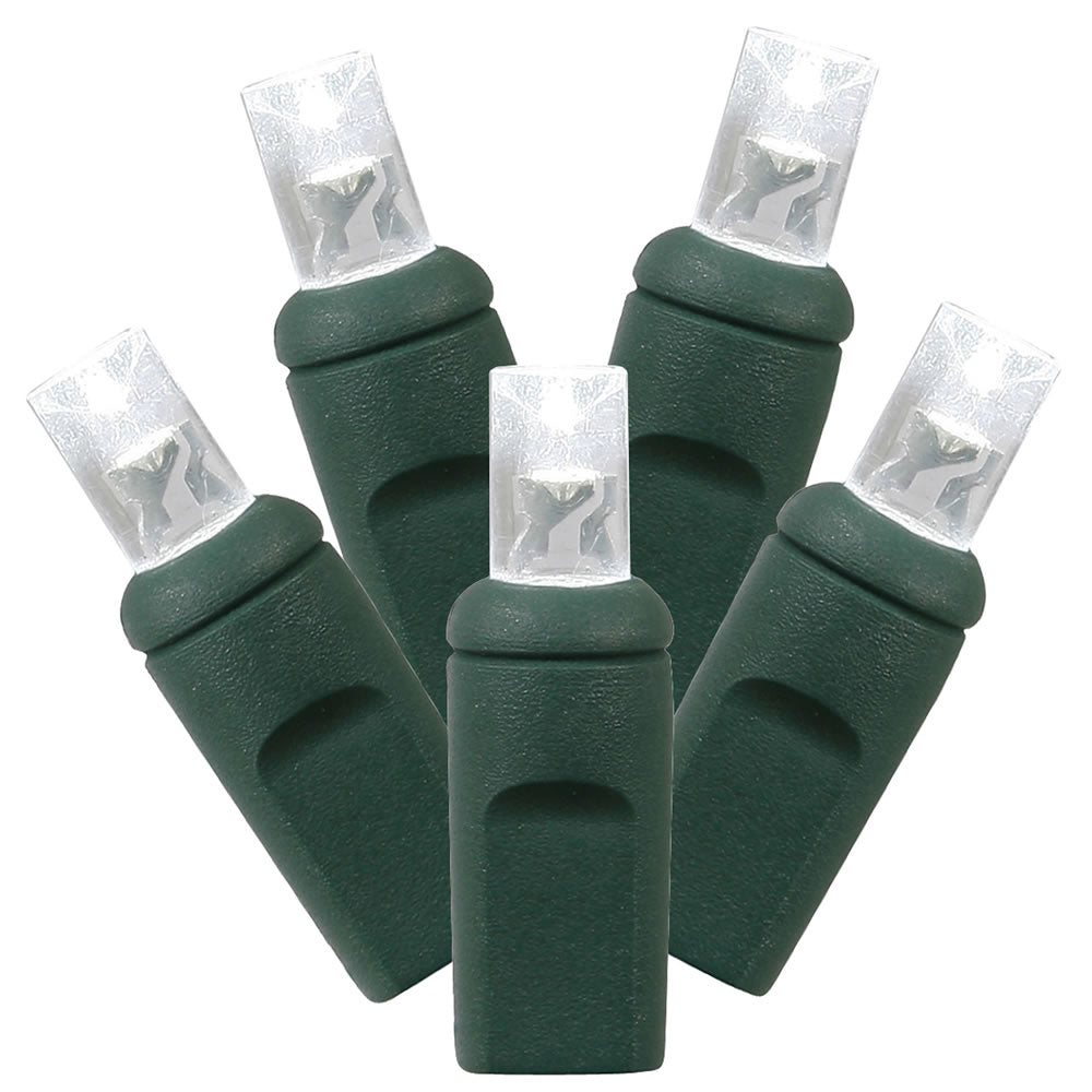 Vickerman 70 Pure White Twinkle Wide Angle light on Green Wire 35' Light Strand.