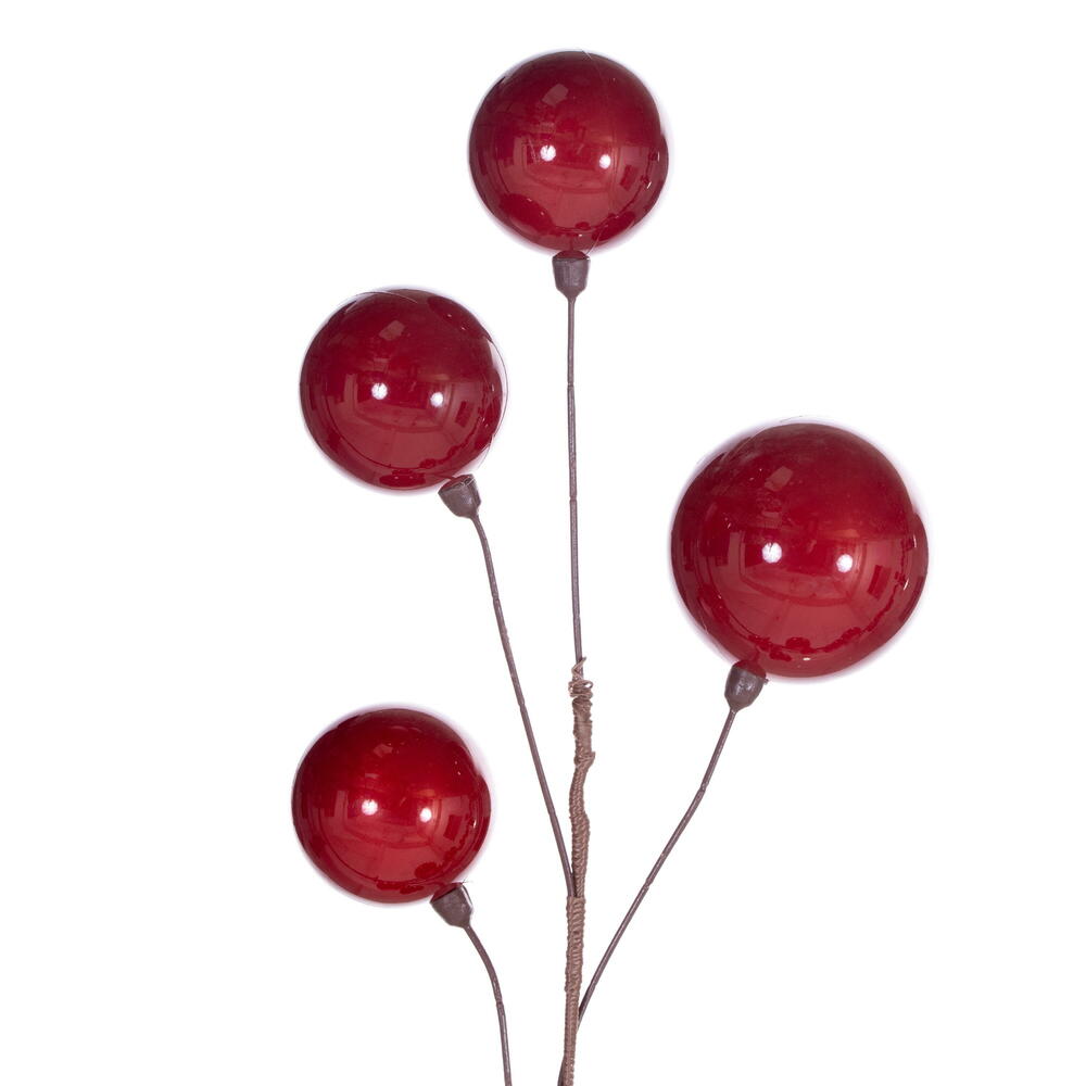 Vickerman 10' Red Pearl Branch Ball Wire Garland.