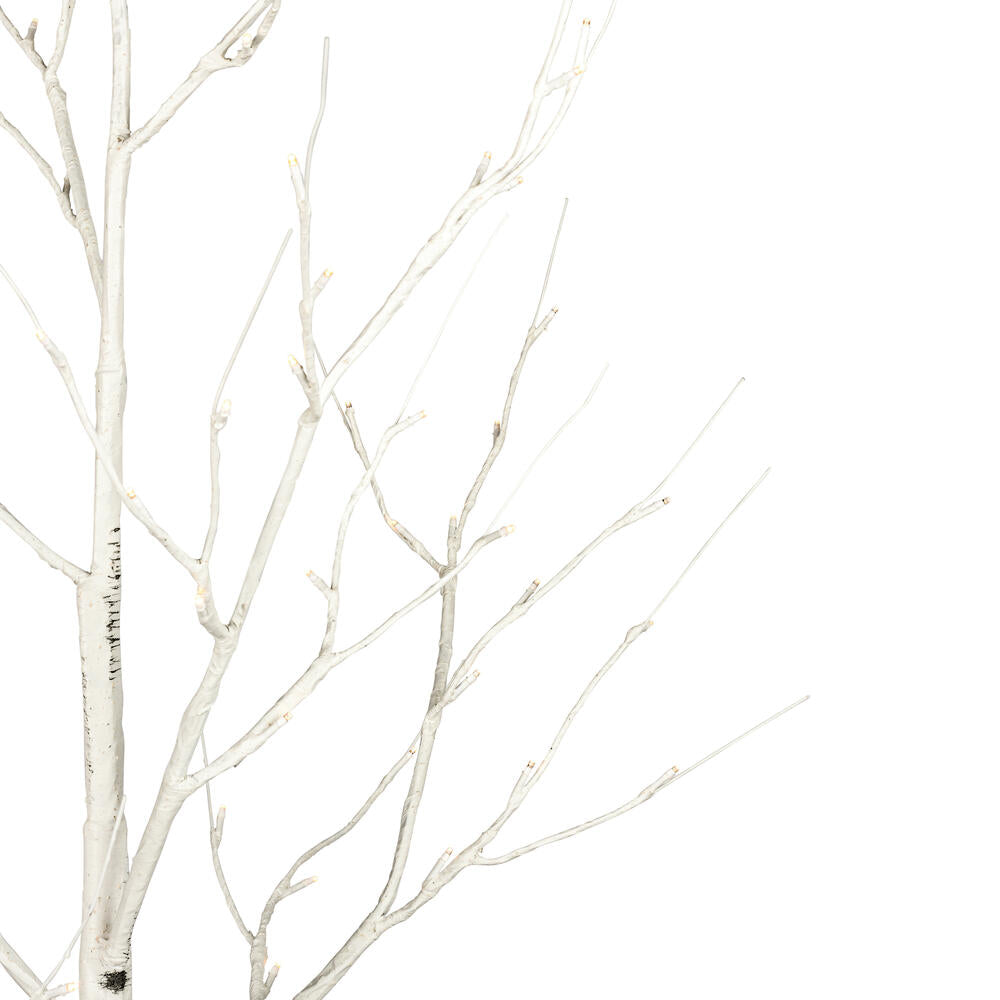 Vickerman 6' White Birch Twig Tree Warm White 3mm Wide Angle LED lights.