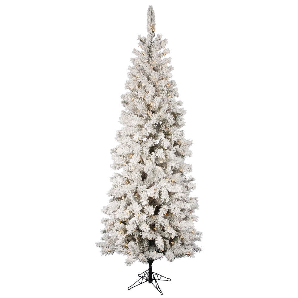 Vickerman 6.5' Flocked Pacific Artificial Christmas Tree Clear Lights