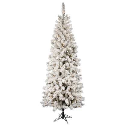Vickerman 6.5' Flocked Pacific Artificial Christmas Tree Clear Lights