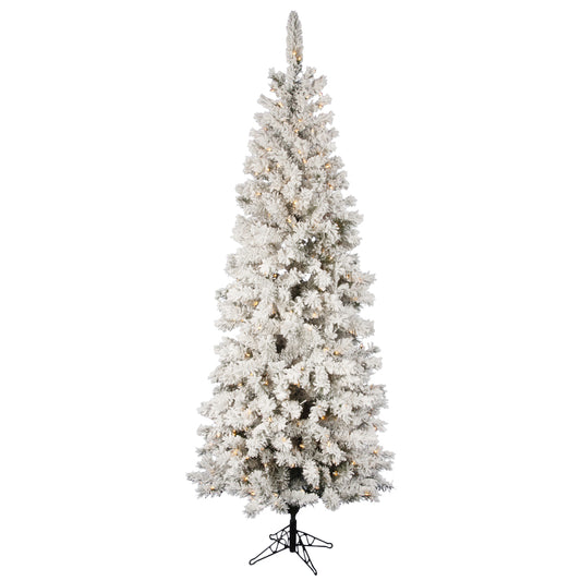 Vickerman 6.5' Flocked Pacific Artificial Christmas Tree Clear Lights