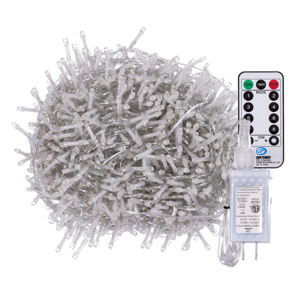 Vickerman 1000 Light Warm White LED Indoor/Outdoor 8-Function Snake Light Set.