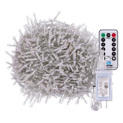 Vickerman 1000 Light Warm White LED Indoor/Outdoor 8-Function Snake Light Set.