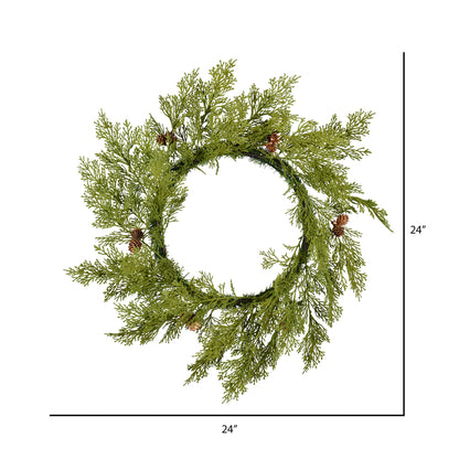 Vickerman 24" Cedar Pinecone Artificial Christmas Wreath Unlit